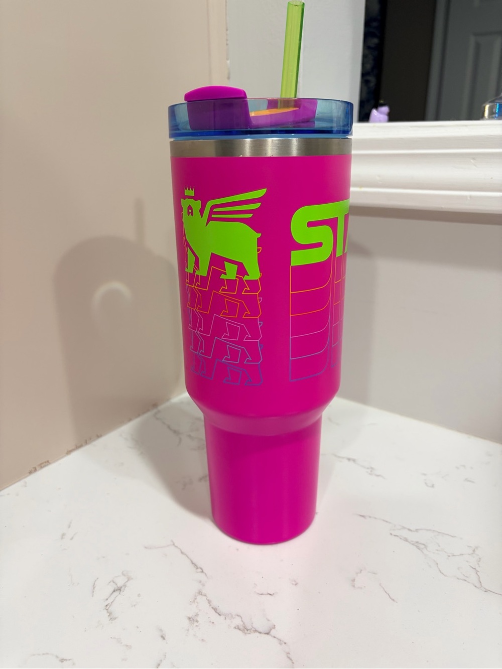 Neon Pink Stanley Tumbler